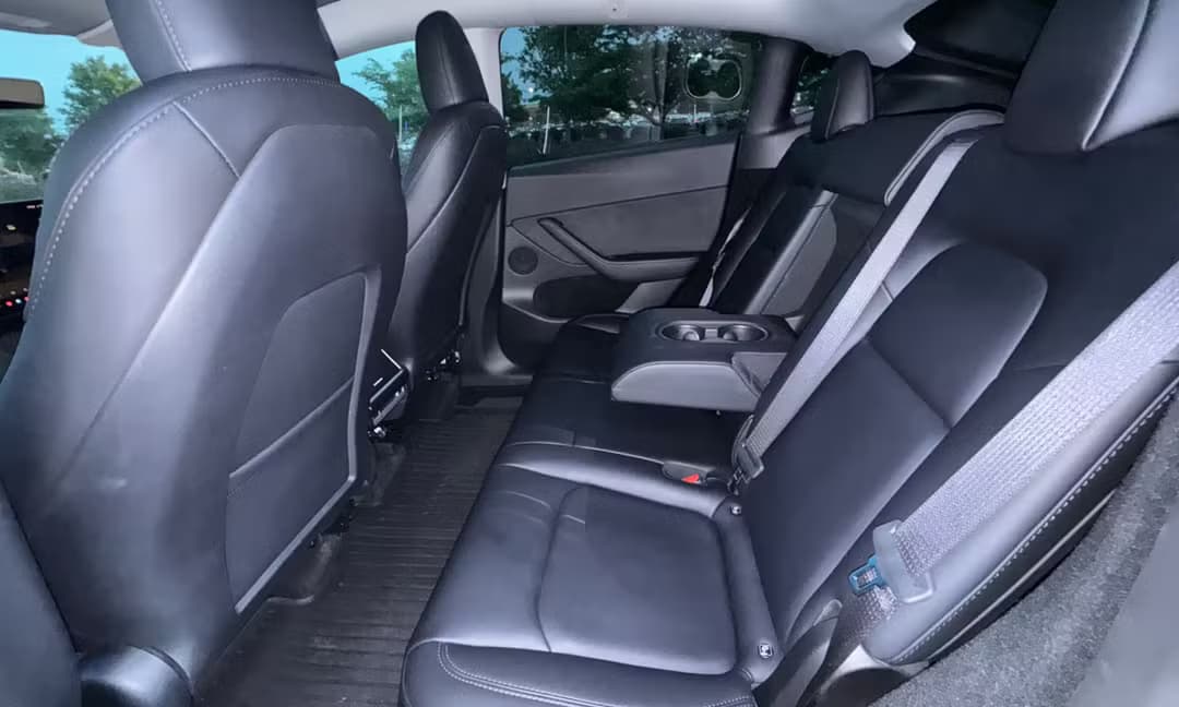 2023 Tesla Model Y Long Range AWD in Solid Black, Rear Seats